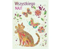 Greeting card CARD B6 CAT SUMMER, 1 pc.